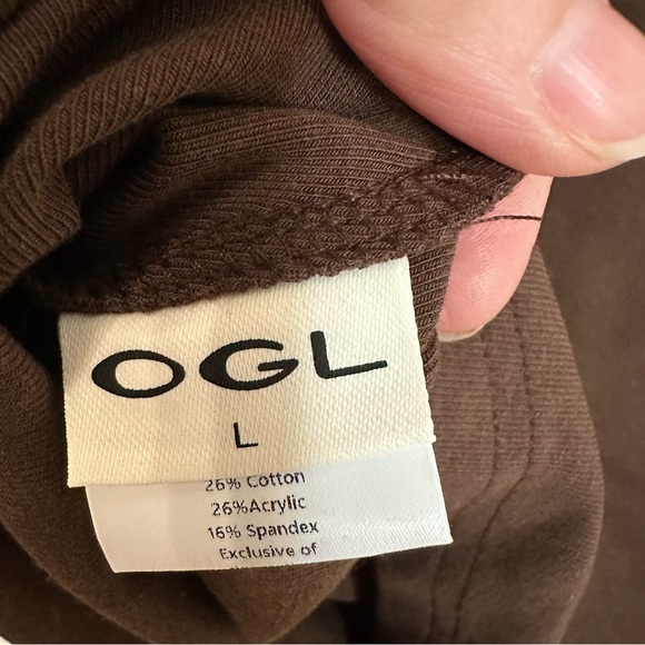 OGL Women’s Mockneck Tucks Midi-Dress Cap Sleeve in Hazelnut Coco Sz L NWT - Picture 7 of 10